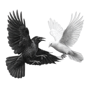 Crow Vs Dove Vinyl Car Decal Sticker – Waterproof & UV-Resistant 3.4133333333333336"