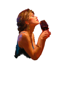 Wine Sniffing Woman V2 Vinyl Car Decal Sticker – Waterproof & UV-Resistant 8.213333333333333"