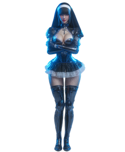 Cybernetic Bimbo Maid-Nun Vinyl Car Decal Sticker – Waterproof & UV-Resistant 8.0"