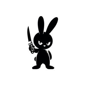 Black Bunny Logo Vinyl Car Decal Sticker – Waterproof & UV-Resistant 6.826666666666667"