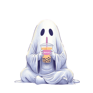 Ghost Sips Tea Vinyl Car Decal Sticker – Waterproof & UV-Resistant 6.826666666666667"