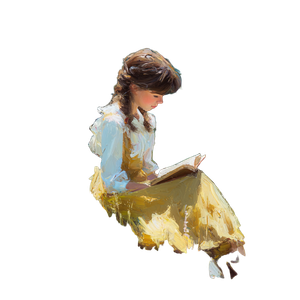 Girl Reading Book V22 Vinyl Car Decal Sticker – Waterproof & UV-Resistant 3.4133333333333336"