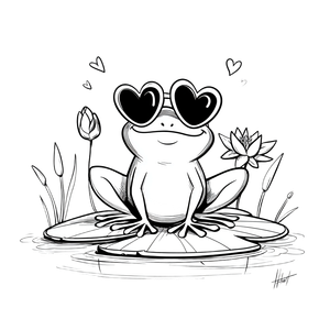 Happy Frog Sunglasses Vinyl Car Decal Sticker – Waterproof & UV-Resistant 3.4133333333333336"
