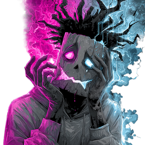 Broken Mask Chaos Vinyl Car Decal Sticker – Waterproof & UV-Resistant 3.4133333333333336"