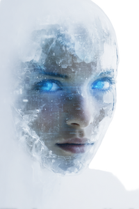 Glass Girl Robot V2 Vinyl Car Decal Sticker – Waterproof & UV-Resistant 8.96"