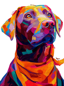 Abstract Labrador Portrait Vinyl Car Decal Sticker – Waterproof & UV-Resistant 8.213333333333333"