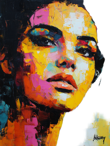 Expressionist Woman Portrait Vinyl Car Decal Sticker – Waterproof & UV-Resistant 8.213333333333333"