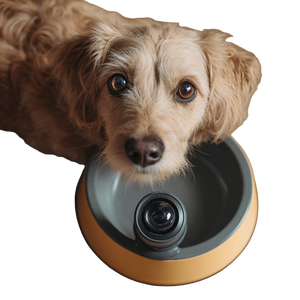 Camera Dog Bowl Vinyl Car Decal Sticker – Waterproof & UV-Resistant 3.4133333333333336"