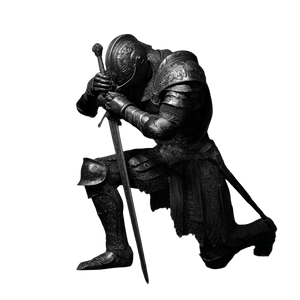 Armored Knight Kneeling V3 Vinyl Car Decal Sticker – Waterproof & UV-Resistant 6.826666666666667"