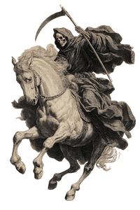 Grim Reaper Riding V19 Vinyl Car Decal Sticker – Waterproof & UV-Resistant 8.96"