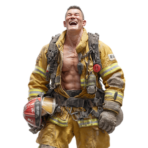 Cool Firefighter Laugh V2 Vinyl Car Decal Sticker – Waterproof & UV-Resistant 3.4133333333333336"