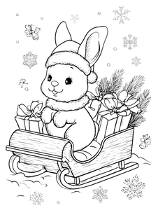 Cute Bunny Santa V2 Vinyl Car Decal Sticker – Waterproof & UV-Resistant 4.1066666666666665"