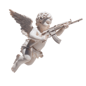 Armed Flying Cherub V2 Vinyl Car Decal Sticker – Waterproof & UV-Resistant 3.4133333333333336"