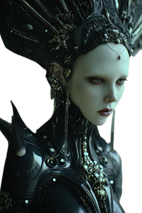 Futuristic Alien Empress Vinyl Car Decal Sticker – Waterproof & UV-Resistant 8.96"