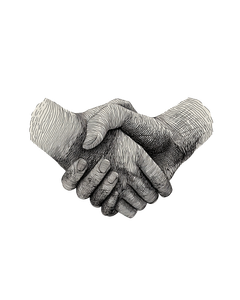 Firm Handshake Illustration Vinyl Car Decal Sticker – Waterproof & UV-Resistant 4.0"