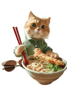 Cat In Udon Restaurant V2 Vinyl Car Decal Sticker – Waterproof & UV-Resistant 8.213333333333333"