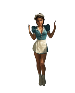 Cheerful Retro Waitress V2 Vinyl Car Decal Sticker – Waterproof & UV-Resistant 4.0"