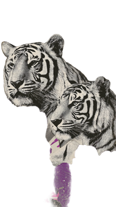 Tigers & Flowers Vinyl Car Decal Sticker – Waterproof & UV-Resistant 4.8533333333333335"