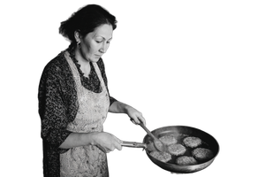 Woman Frying Cutlets Vinyl Car Decal Sticker – Waterproof & UV-Resistant 2.986666666666667"