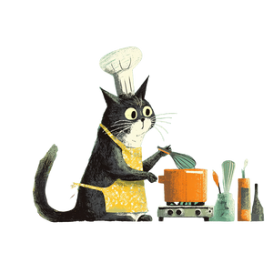 Cat Cook Vinyl Car Decal Sticker – Waterproof & UV-Resistant 3.4133333333333336"