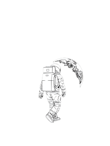 Surreal Moon Astronaut V2 Vinyl Car Decal Sticker – Waterproof & UV-Resistant 8.213333333333333"