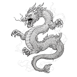 Asian Dragon Tattoo V10 Vinyl Car Decal Sticker – Waterproof & UV-Resistant 6.826666666666667"