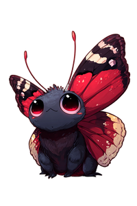 Chibi Red Admiral V2 Vinyl Car Decal Sticker – Waterproof & UV-Resistant 4.4