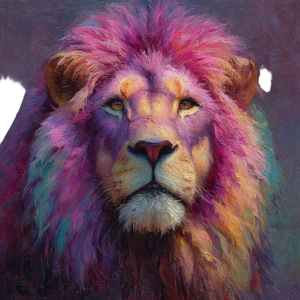 Rainbow Lion Portrait V2 Vinyl Car Decal Sticker – Waterproof & UV-Resistant 3.4133333333333336"