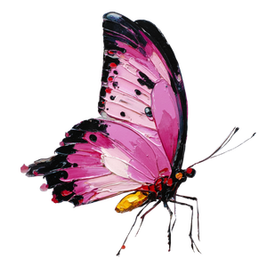 Pink Dancing Butterfly Vinyl Car Decal Sticker – Waterproof & UV-Resistant 3.4133333333333336"