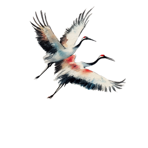 Japanese Cranes Flight Vinyl Car Decal Sticker – Waterproof & UV-Resistant 6.826666666666667"