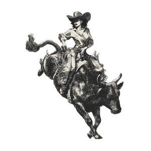 Vintage Cowgirl Rider V5 Vinyl Car Decal Sticker – Waterproof & UV-Resistant 6.826666666666667"