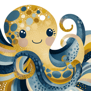 Cute Octopus Illustration Vinyl Car Decal Sticker – Waterproof & UV-Resistant 3.4133333333333336"
