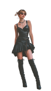 Vintage Fashionista Model Vinyl Car Decal Sticker – Waterproof & UV-Resistant 4.8533333333333335"