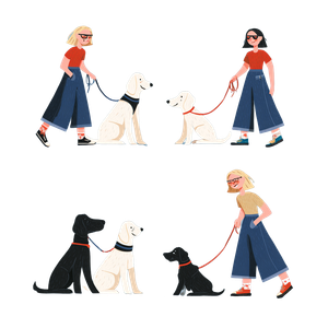 Woman With Assistance Dogs Vinyl Car Decal Sticker – Waterproof & UV-Resistant 3.4133333333333336"