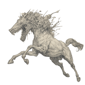 Grotesque Leaping Horse V2 Vinyl Car Decal Sticker – Waterproof & UV-Resistant 3.4133333333333336"