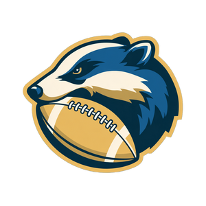 Badger Football Logo Vinyl Car Decal Sticker – Waterproof & UV-Resistant 3.4133333333333336"