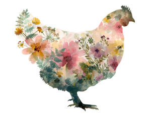 Floral Hen Silhouette Vinyl Car Decal Sticker – Waterproof & UV-Resistant 6.1866666666666665"