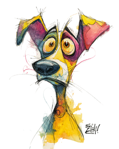 Exaggerated Dog Caricature Vinyl Car Decal Sticker – Waterproof & UV-Resistant 8.0"