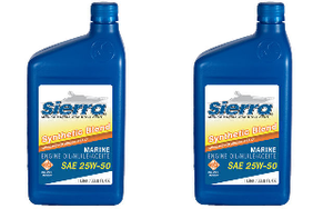 2x Semi-Synthetic Marine Oil | Sierra Marine SAE 25W-50 | Advanced Protection | 1 Liter Bottle, NMMA FC-W Certified