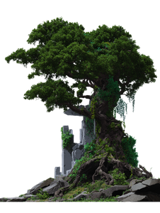 Overgrown Tree Vinyl Car Decal Sticker – Waterproof & UV-Resistant 8.213333333333333"