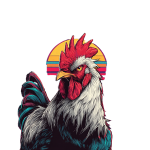 Angry Disco Rooster V2 Vinyl Car Decal Sticker – Waterproof & UV-Resistant 6.826666666666667"