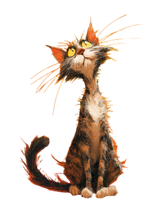 Whimsical Cat Painting V4 Vinyl Car Decal Sticker – Waterproof & UV-Resistant 8.213333333333333"