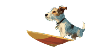 Surfing Dog V8 Vinyl Car Decal Sticker – Waterproof & UV-Resistant 5.4