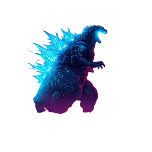 Neon Godzilla Roaring Vinyl Car Decal Sticker – Waterproof & UV-Resistant 3.4133333333333336"
