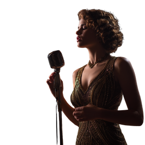 Golden Jazz Singer Vinyl Car Decal Sticker – Waterproof & UV-Resistant 6.826666666666667"