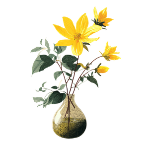 Yellow Flower Vase Vinyl Car Decal Sticker – Waterproof & UV-Resistant 3.4133333333333336"