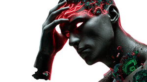 Glowing Neural Man Vinyl Car Decal Sticker – Waterproof & UV-Resistant 5.4