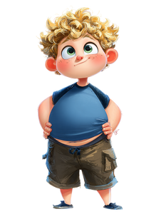 Chubby Blond Boy Vinyl Car Decal Sticker – Waterproof & UV-Resistant 8.213333333333333"