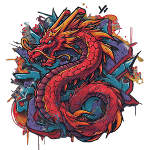 Graffiti Dragon V4 Vinyl Car Decal Sticker – Waterproof & UV-Resistant 3.4133333333333336"