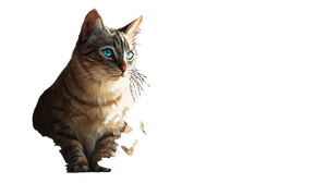 Surreal Tabby Cat V2 Vinyl Car Decal Sticker – Waterproof & UV-Resistant 2.72"